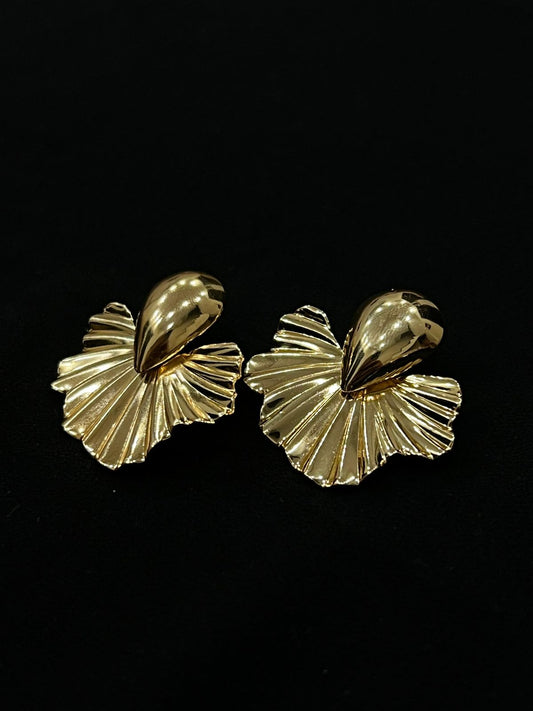 Sculptural Fan Drop Earrings