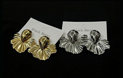 Sculptural Fan Drop Earrings